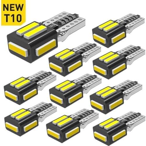 10x T10 W5W Led Canbus led CarParking Lights 7SMD 7020 White 12V for jeep Wrangler Cherokee Comanche Commander Compass Grand