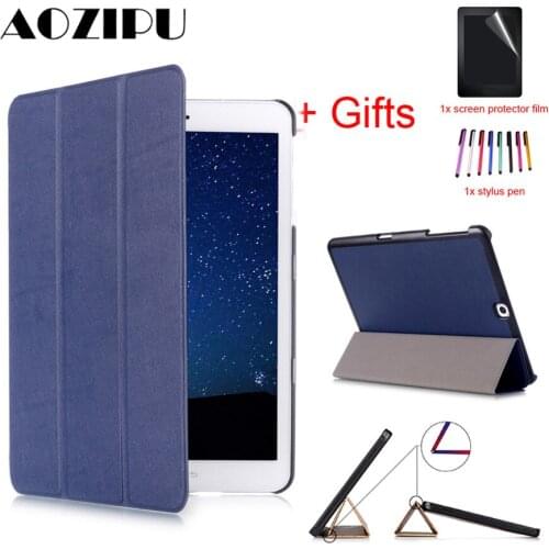 Slim Case for Samsung Galaxy Tab S2 9.7 SM-T810 T813 T815C T819C 9.7" Tablet Smart Sleep/Wake Stand Funda Cover+Film+Stylus