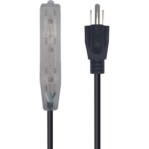 0.3M US 5-15P TO 3*5-15R AC Power Extension Cable Cord Nema 5-15P to 3*5-15R 3Ways Socket Power Cord 15A/125V