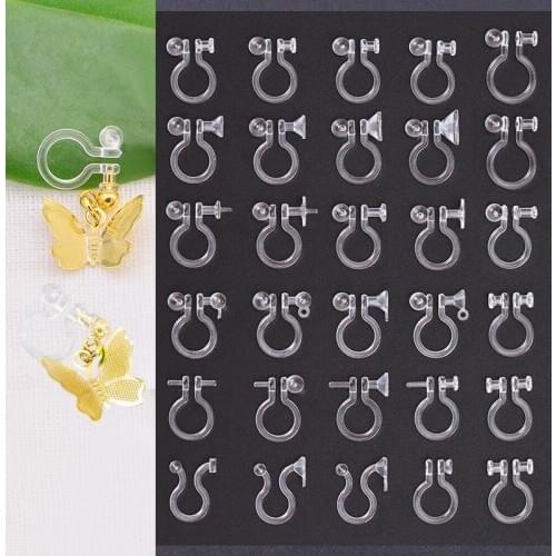 Wholesale 20 PCS New Arrived Stealth Transparent Ear Clip For Jewelry Making Clear U-shaped Earrings DIY Jewelry Findings