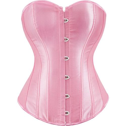 Women Corsets Bustiers Overbust Tops Satin Sexy Costume Corset Corselet Brocade Vintage Style Bridal Korsett Plus Size 8198