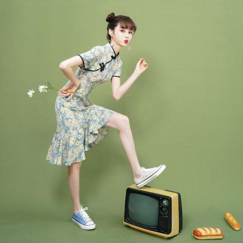 Women Retro Elegant Cheongsam Chinese Traditional Qipao Princess Mermaid Wedding Evening Dress Fashion Vintage Qi Pao Vestido