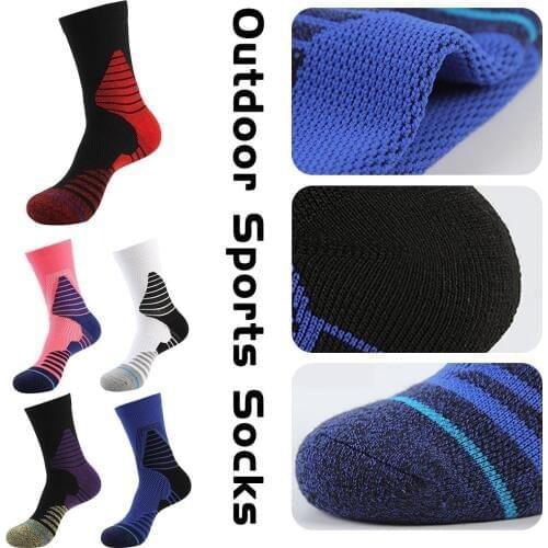 1 Pair Of Professional Basketball Runnig Tennis Athletics Comfortable Socks For All Kind Of Outdoor Sports Different Colors