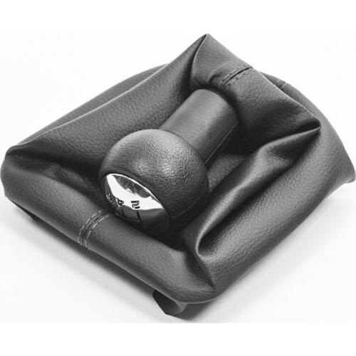 1Pc Black Chrome Leather 5 Speed Gear Shift Stick Knob Anti-dust Supplies Boot Kit For PEUGEOT 207 307 406 For CITROEN C3 C4 C5