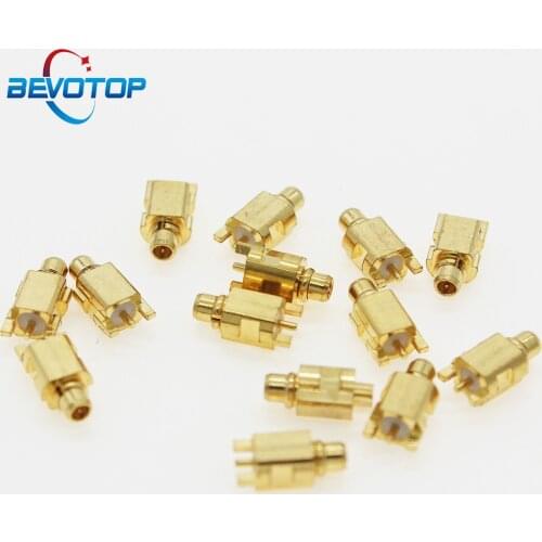 100pcs/lot MMCX Male Jack Connector PCB Mount With Solder Straight Goldplated 3 Pins MMCX RF Connector