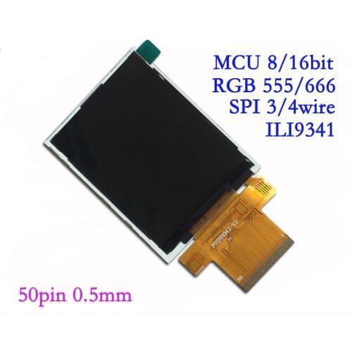 2.8 inch 50P SPI RGB TFT LCD Screen ILI9341 Drive IC 240*320 MCU 8/16Bit Interface