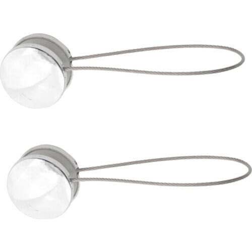 2 Piece Magnetic Curtain Buckle Tiebacks, Round-shape, for Home Wedding Drapery Sheers Decoration Silver