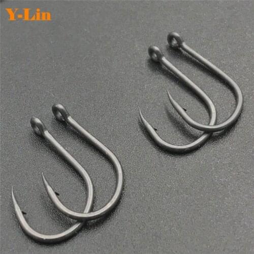 20pcs Wide Gape Carp fishing Hooks COATING Barbed hooks high quality carbon steel hooks made in japan carp hair chod rigs