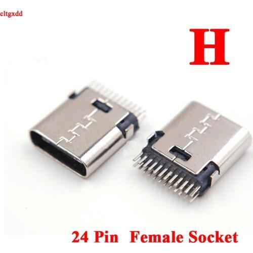 5pcs micro USB vertical 24P for 3.1 Type C Connector 24p type-C no side 24Pin Female Socket jack Charge port Plug 3.1 Version
