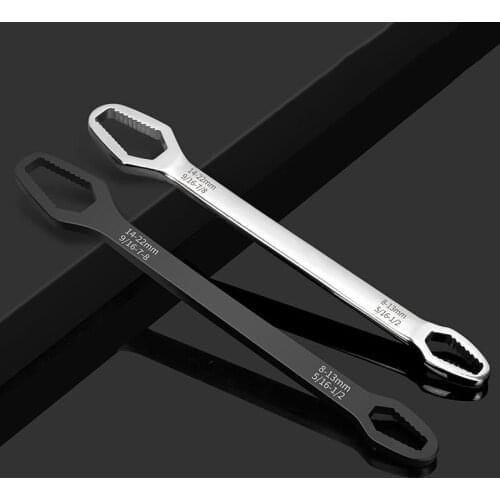 8-22mm Double-Head Universal Spanner Ratchet Wrench Key Set Screw Nuts Wrenches Repair Double-Headed Self-Tightening Hand Tools