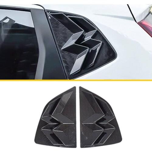 Car Carbon Fiber ABS Side Window Louver Shutter Cover Trim for Honda Fit Jazz 2014-2020