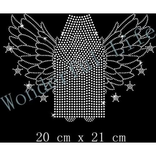 Free shipping Headless white Angel Crystal Motif Transfer