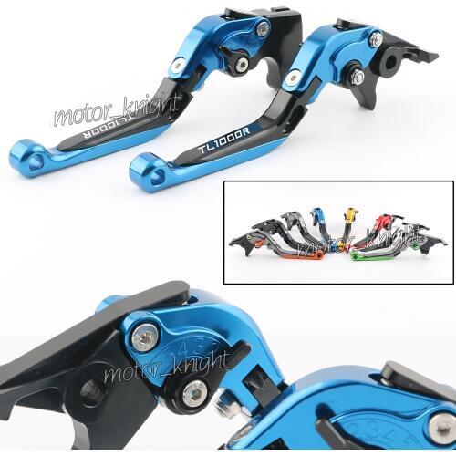 CNC With Logo Telescopic folding Motorcycle Adjustable Brake Clutch Levers For Suzuki TL1000R TL1000 R TL 1000R 1998-2003