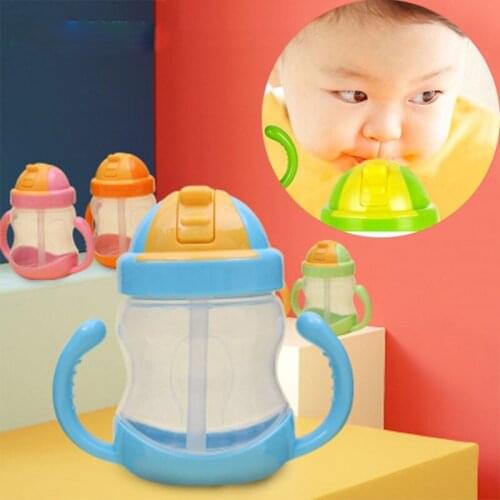 Baby Bottles New Double Handle Baby Trainer Cup Straw Type Cup Baby Kids Children Feeding Drinking Water Cup Drinker