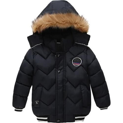 Children Down Jackets Kids Thick Jackets Kids Jackets For Boys Hooded Outerwear Coats Boys Cotton Coat Children Faux Fur Jackets