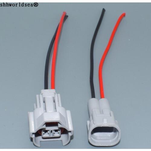 Shhworldsea 2 Pin way male female fuel injector wire connector 6189-0060 6180-2405
