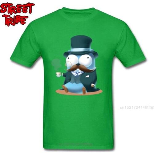 Tops & Tees Go for Tea Nerd T Shirt Mens Funny Tshirt April Fools Day Green T-shirts Gentleman Clothes Custom 3D Cartoon Shirt