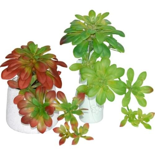 Artificial Succulent Plants Plastic Grass Green Fake Plant Decorative Flower Home Garden Ornament Bonsai Wedding Party Decor