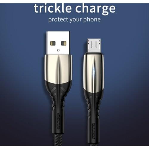 Micro USB Cable 2.4A Fast Charging Android Sync Data Cord Cable for Mobile Phone with LED Breathing Light quick charging