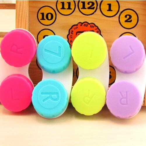 Pocket Portable Mini Contact Lens Case Easy Carry Make Up Beauty Pupil Storage Box Mirror Container Travel Kit Cute Containers