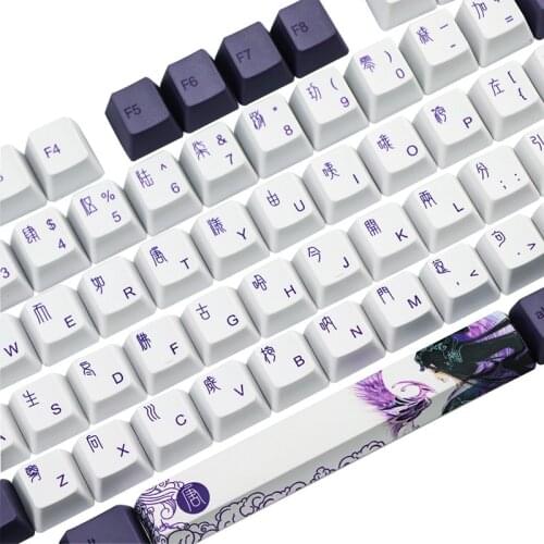 112-key Datang Keycaps PBT Sublimation Keycaps OEM Profile Waterproof Mechanical Keyboard Keycaps for 60/87/104/108 Keyboards