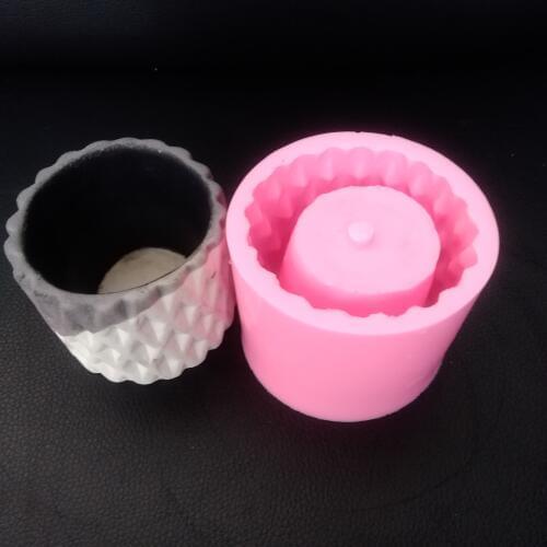 Creative Small Round Garden flowrpot Cement Mould DIY Concrete Planter Silicone Mold