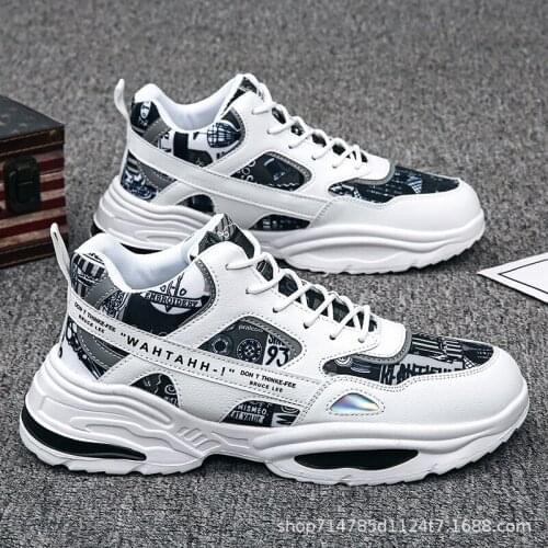 2021 New Mens Casual Shoes Fashion Thick Bottom Man Fashion Platform Shoes Zapatillas Hombre Spring Lace-Up Men Sneakers