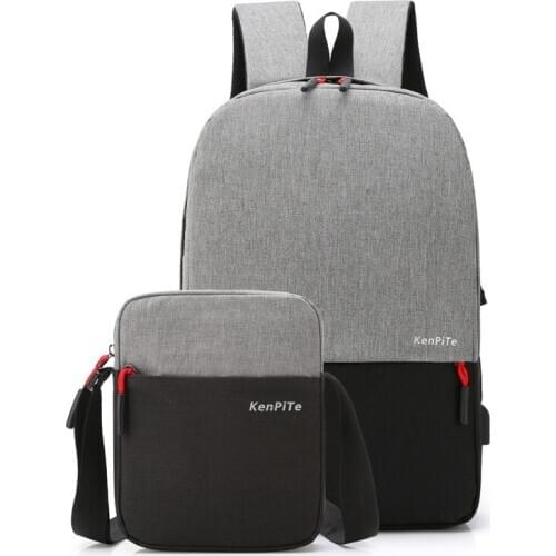 Lightweight two piece backpack men Backpack male Multifunction USB charging casual travel Laptop Backpack Schoolbag backpack