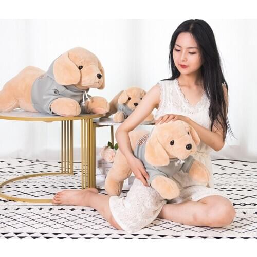 Lovely Simulation Cartoon Dogs Plush Toy Soft Stuffed Cartoon Animal Golden Retriever Sleeping Pillow Sofa Cushion Gifts Decor