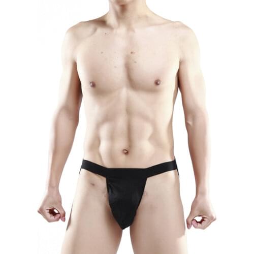 Mens G-String Sexy 100% Pure Silk Jock Straps Thong Briefs Pouch Underwear Size S/M And L/XL