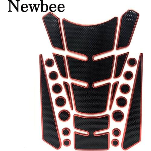 Newbee Motorcycle Fuel Oil Tank Pad Protector Sticker Decal 3D Dots Carbon Fiber Rubber for Suzuki Kawasaki Honda Yamaha KTM BMW