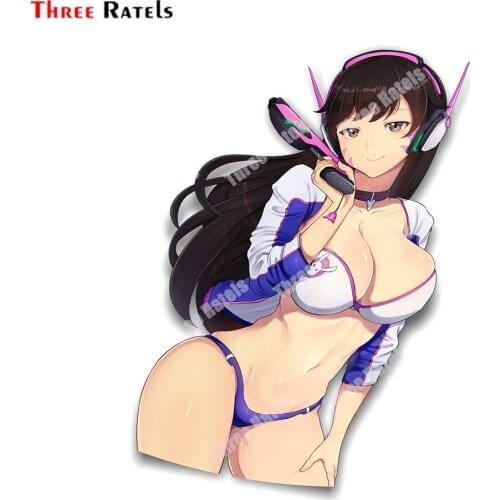Three Ratels B880 Cartoon Role D.Va For Passat B6 Sexy Anime Girl Stickers And Decals For Car Body Decoration