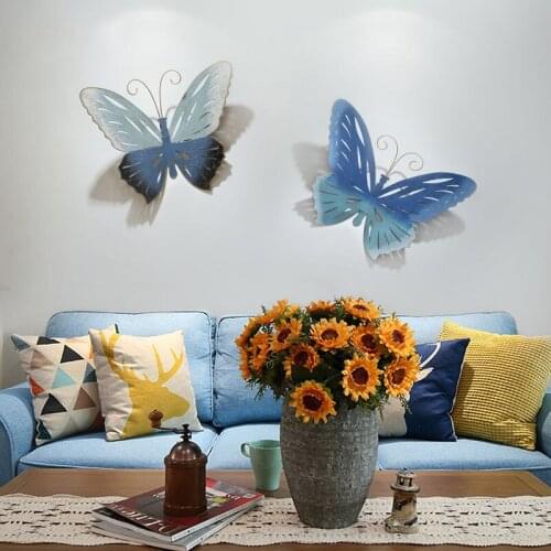 Wall Decoration Creative Pendant Living Room Bedroom Wall Decoration Pendant Handmade Butterfly Wrought Iron Wall Decoration