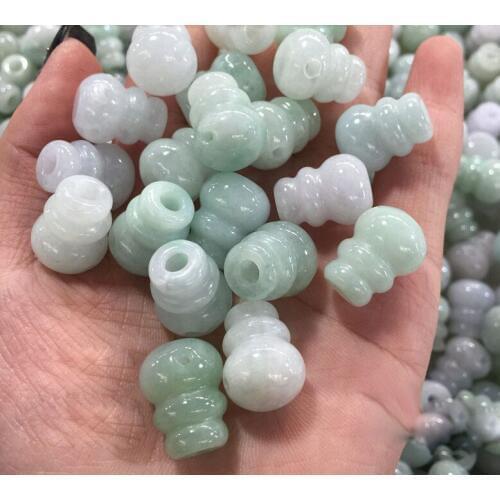 Natural Jadeite A Cargo Bulk ball Natural Ice Text Play One-in-One Santong Fota Road Tong Jadeite Pearl DIY Necklace wholesale