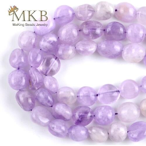 Natural Purple Jades Stone Irregular Beads For Jewelry Making 8-10mm DIY Bracelet Necklace Space Loose Beads Wholesale Strand15"