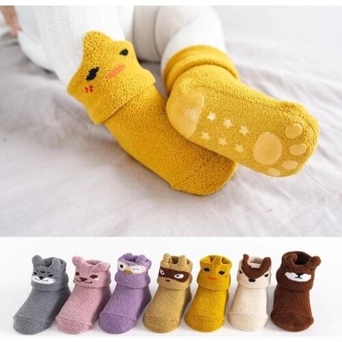 0 to 6 Yrs Cotton Childrens Anti-slip Boat Socks For Boys Girl Low Cut Floor Kid Sock With Rubber Newborn Toddler Floor Socks