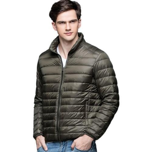 2019 New Autumn Winter Man Duck Down Jacket Ultra Light Thin Plus Size Spring Jackets Men Stand Collar Outerwear Coat