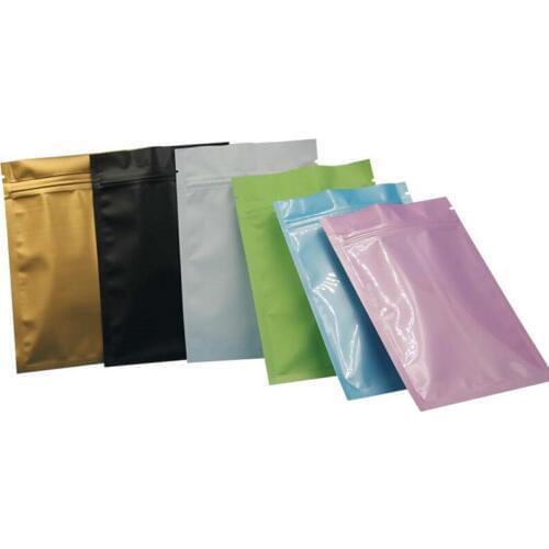 High quality 8 X 12CM,10 X Aluminium foil compound ziplock bags flat bottom Black Aluminum foil small zip lock plastic bags