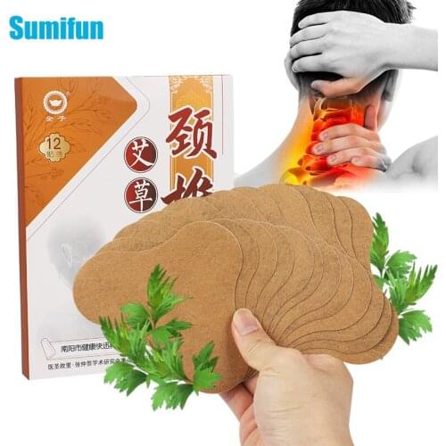 12pcs/box Neck Wormwood Plaster Joint Ache Cervical Spondylosis Pain Relieving Sticker Rheumatoid Medical Herbal Arthritis Patch