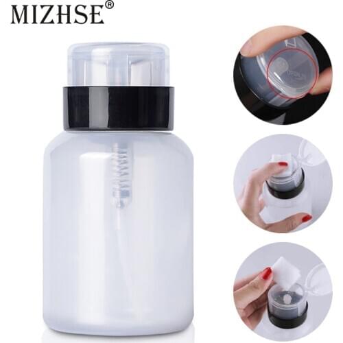 MIZHSE 200ml Push Down Empty Pump Dispenser Clear Makeup Container PP Press Travel Bottles Cleanser Manicure Press Bottles