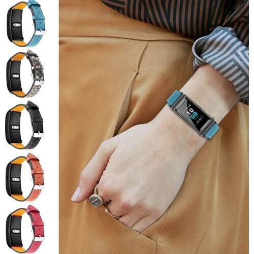 Adjustable Replacement Cowhide Leather Bracelet Band Watch Strap for Huawei B5 Smart Watch Band