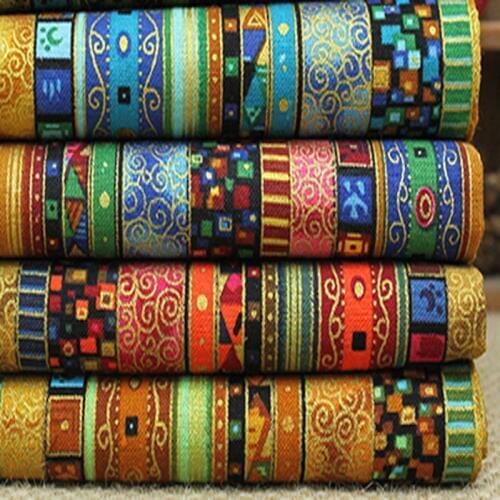 Pretty Stripe African Print Cotton Linen Fabric 50x140cm Dressmaking Linen Material Upholstery Crafts Tissue Home Decoration
