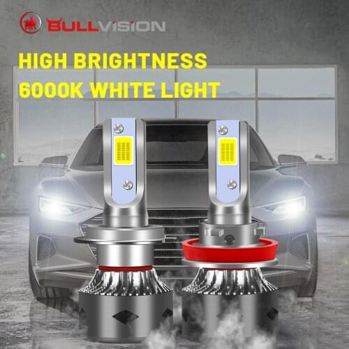 Bullvision H11 LED Headlights 20000LM Canbus Error Free H1 H7 H4 HB3 HB4 9005 9006 H8 H9 90W 6000K Car Light Bulbs Auto Headlamp