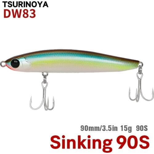 TSURINOYA SWORDSMAN DW83 90S Sinking Pencil Fishing Lure 90mm 15g Long Casting Sinking Minnow Pencil Full Swimming Layer
