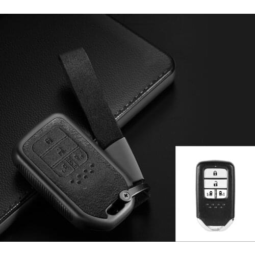 TPU+Leather Car Keyless Smart Key Case Cover For Honda STEPWGN Odyssey Freed Elysion MPV Civic Accord Pilot CRV 2015-2018