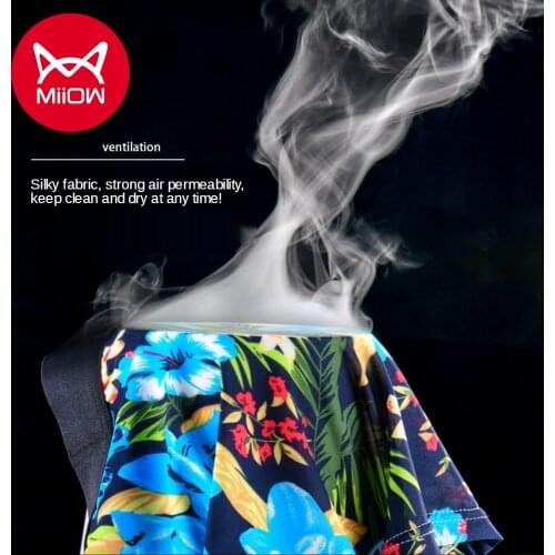 MiiOW Ice Silk Mens Underwear Boyshort Antibacterial Seamless Thin Shorts Youth Summer Breathable Boxers