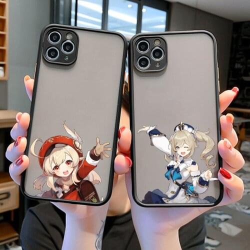 Genshin Impact camera protection bumper phone case for iPhone 12 11 Pro XS Max XR X 8 7 6 Plus matte anti-shock protective cover
