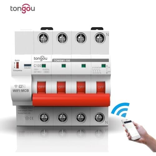 4P WIFI Circuit Breaker Timer Remote Control with Overload and Overvoltage/Undervoltage Protection Intelligent Wireless Switch