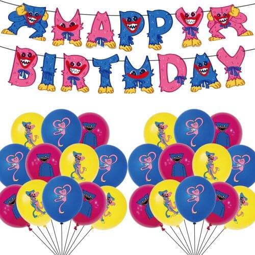 Kitty Cat Pink Theme Latex Balloon Cake Topper Pet Pink Banner Happy Birthday Princess Baby Shower Girl Party Supplie Decoration