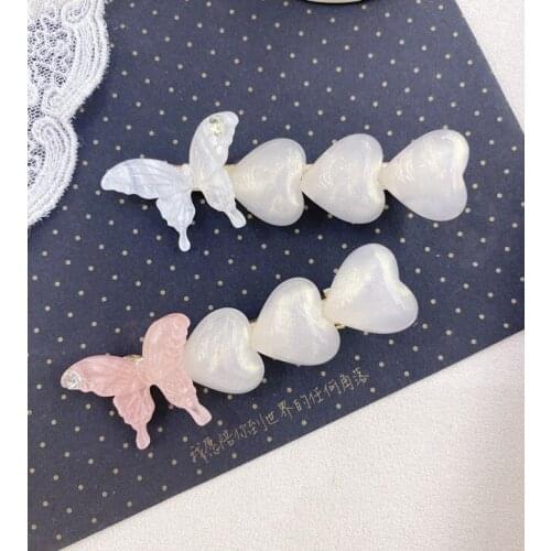 Retro Pearl butterfly Hair Barrette Hair Clip Hairpin Girls Shining Crystal Hair Accessories Women Headdress Wholesale